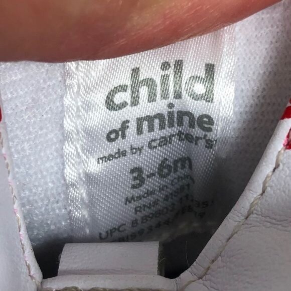 Carters Baby Baseball Walking Shoes 3-6M White/Red/Navy Sports-Themed Soft Sole - Picture 4 of 6